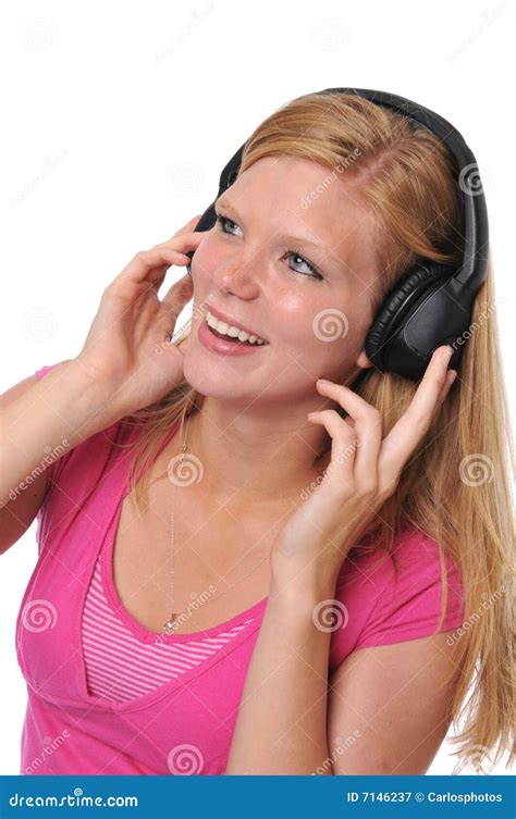 Young Blond With Headphones Stock Image Image Of Earphones Modern