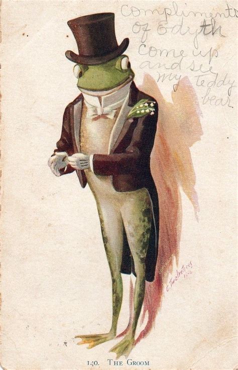 Dapper Frog In Top Hat And Tails Frog Illustration Frog Drawing Frog