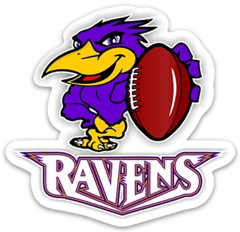 Baltimore Ravens Raven Cartoon Character With Football Die Cut Magnet