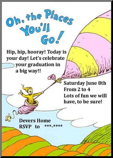 Dr Seuss Oh The Places Youll Go Graduationend Of School Party Ideas