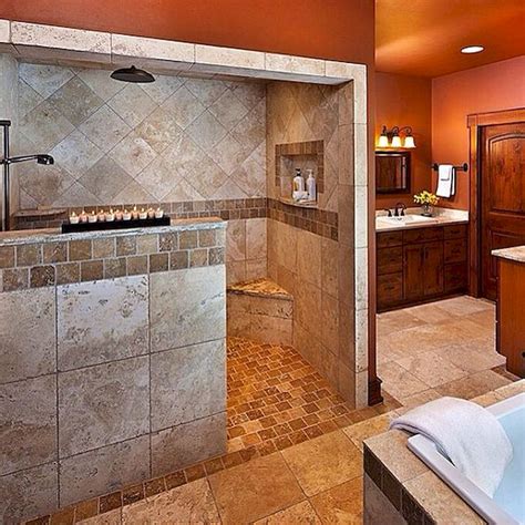 Heres a shower idea if you looking to have a frameless shower door but want some privacy this is the custom shower doors shower doors frameless shower doors. 50 Fantastic Walk In Shower No Door for Bathroom Ideas ...