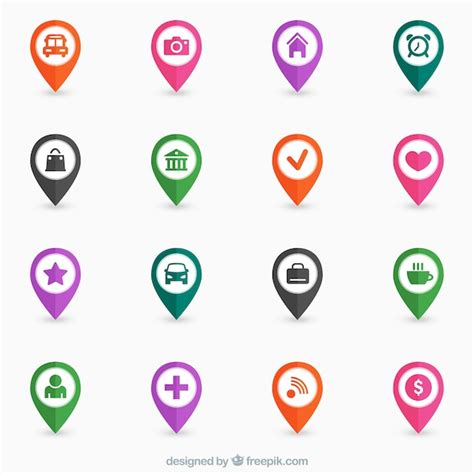 Colorful Map Pins Vector Free Download