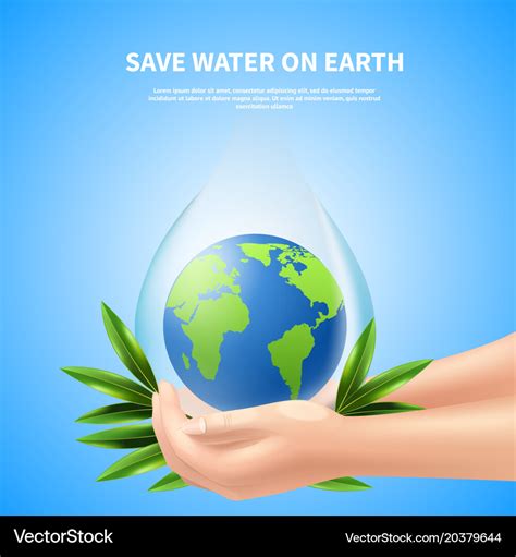 Save Water On Earth Advertising Poster Royalty Free Vector