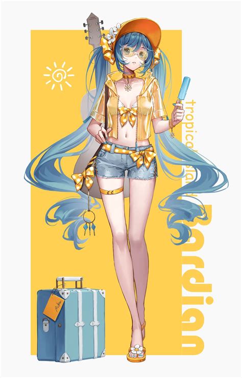 Maple Vocaloid Hatsune Miku Bikini Top Garter Guitar Megane Open Shirt See Through Swimsuits