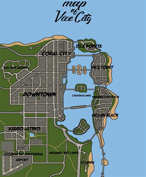 Gta 6s Map Of Vice City Concept Dibujos Artisticos Artistas Dibujos