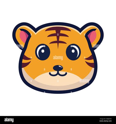 Art Illustration Design Concept Mascot Symbol Icon Head Animal Of Tiger