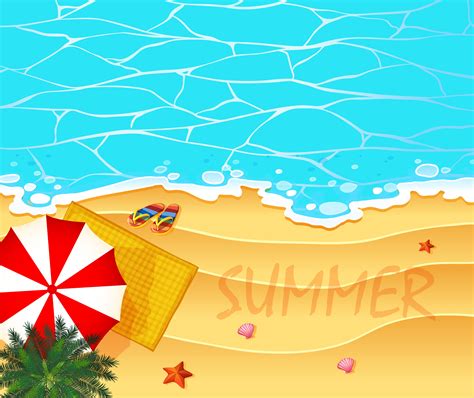 Summer Theme With Ocean And Beach Background 633950 Vector Art At Vecteezy