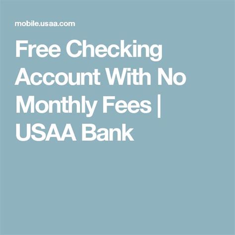 Free Checking Account With No Monthly Fees Usaa Bank Free Checking