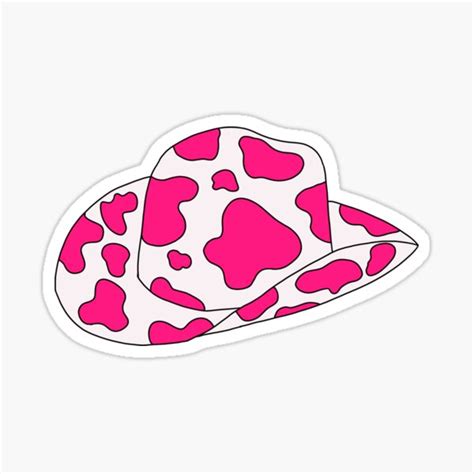 Pink Cow Print Cowboy Hat Sticker For Sale By Heytaymurphy Redbubble