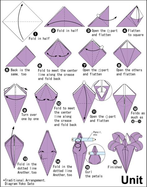 Inking Fashion Lily Origami Flower Step By Step