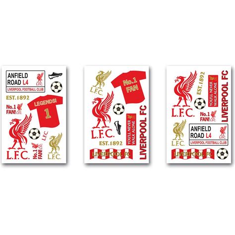 Liverpool Fc Wall Stickers 3o Pieces Official Football New Ebay
