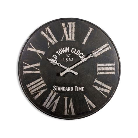 Extra Large Antiqued Iron Wall Clock With Steel Numerals Wall Clock