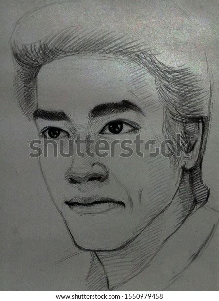 Art Drawing Sketch Out Line Face Stock Illustration 1550979458