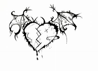 Heart Drawing Emo Broken Pencil Drawings Hearts