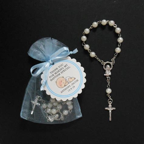 Mini Rosary Favors Baby Boy Baptism Favors Christening Favors