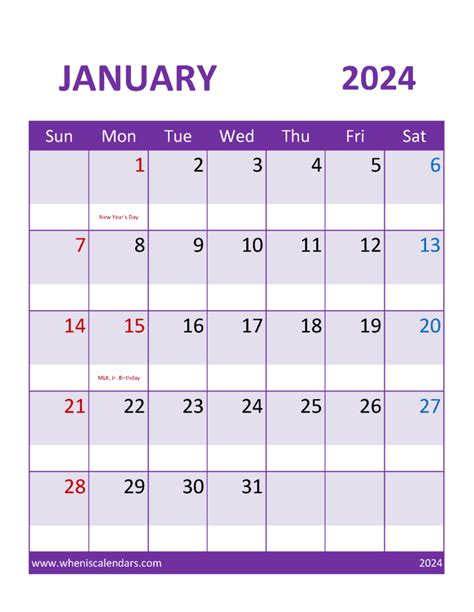 Blank Printable January 2024 Calendar Monthly Calendar