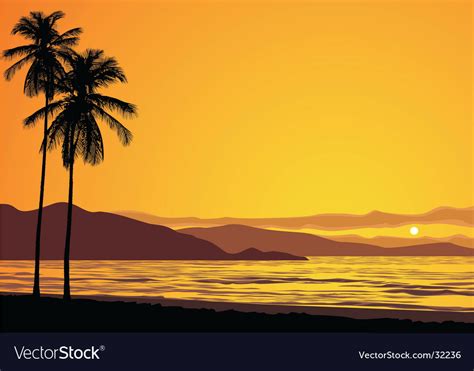 Sunset Royalty Free Vector Image Vectorstock
