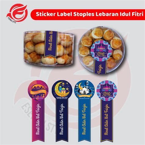 Jual Cetak Sticker Label Toples Lebaran Idul Fitri Custom Stiker