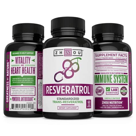 Resveratrol Supplement For Anti Aging Immune System And Heart Health