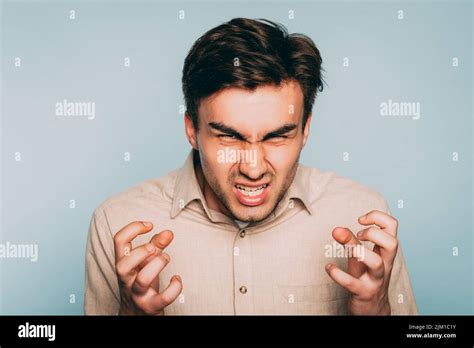 Hate Kill Anger Man Distorted Facial Expression Stock Photo Alamy