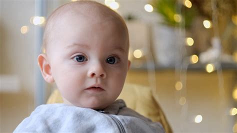 Closeup Portrait Of Cute 9 Month Old Stock Footage Sbv 347571077