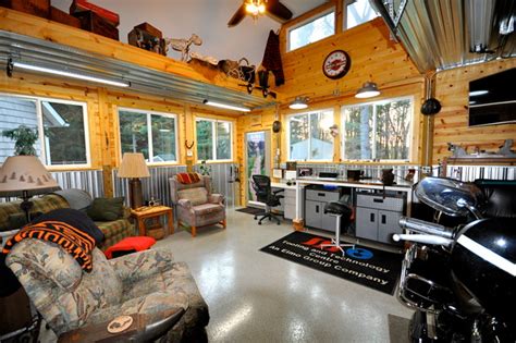 Garage Additionman Cave Interior Rustic Garage Other Metro By