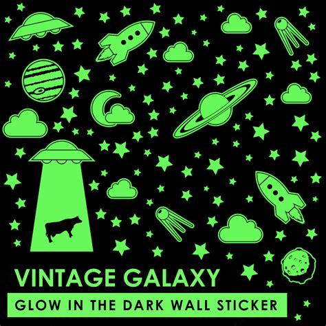 Kids Room Vintage Galaxy Glow In The Dark Luminescent Set Of Self