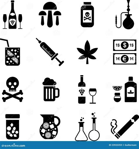 Drinks And Drugs Icons Royalty Free Stock Images Image 23933359