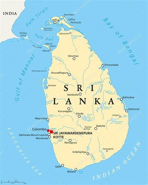 Sri Lanka Political Map Stock Vector Image By ©furian 115840280