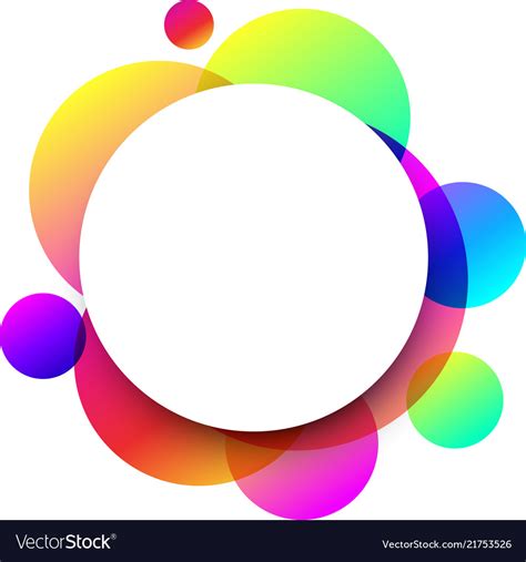 White Round Background With Colour Circles Vector Image