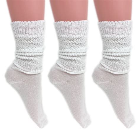 Lightweight Slouch Socks For Women Extra Thin White Cotton Socks 3
