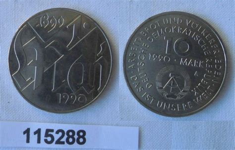 Das neue jahr startet am 1. DDR Gedenk Münze 10 Mark 100.Jahre 1.Mai Feiertag 1990 ...