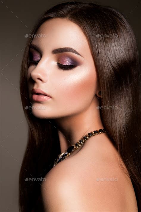 Make Up Glamour Portrait Of Beautiful Woman Model With