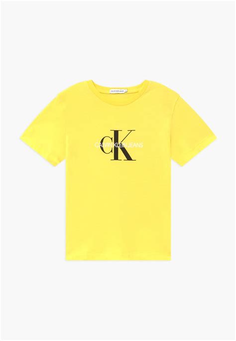 Calvin Klein Jeans Monogram Logo Unisex T Shirt Print Yellow Hellgelb Zalando De
