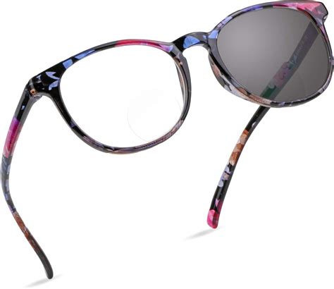 Lifeart Bifocal Reading Glasses Transition Photochromic Dark Grey Sunglasses Round Frame Dual