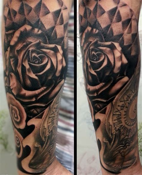 Mens Rose Sleeve Tattoo Best Men Image Ideas Custom Tattoo Art