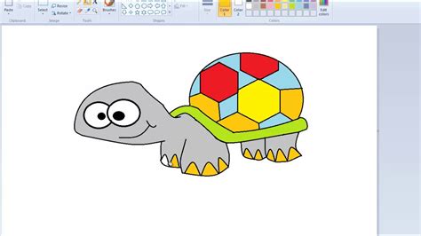Learn how to draw a cute cartoon turtle with us. How to draw a Turtle For Kids Use Microsoft Paint - YouTube