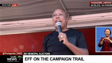 Eff Leader Julius Malema Addresses Supporters In Thabazimbi Youtube
