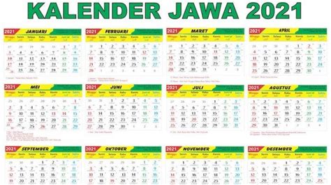 Januari 2021 Kalender Jawa 2021 Aplikasi Kalender Jawa 2021 Ini