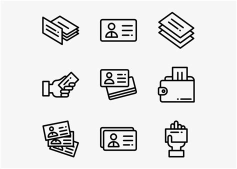 Business Cards 40 Icons Business Card Vector Icon 600x564 Png