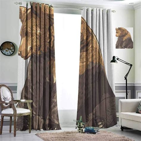 Bear Curtain Grommet Curtain Fashionmicrofiber Thermal