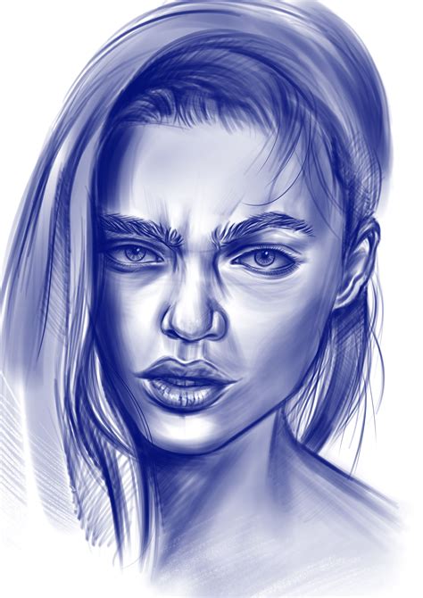 Woman Face Drawing In Procreate Female Face Drawing Woman Drawing