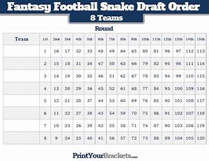  Football Snake Draft Order 8 Teams