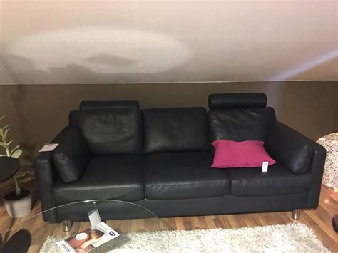 Ecksofas mit récamiere oder ottomane. Sofa E600 Dreisitzer Leder Cori Blue Blau Füße Stahlbein Rund mit Nackenrolle - Stressless ...