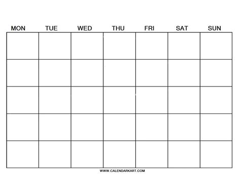 Blank Calendar Weekly Template By Calendarkart On Deviantart