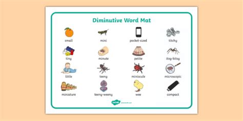 Diminutive Word Mat Teacher Made