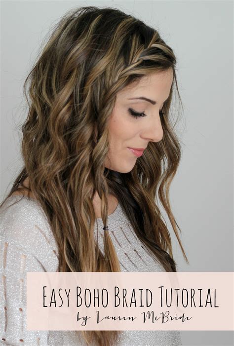 Learn how to french braid your own hair and it will open up a world of new style options! Easy Boho Braid Tutorial - Lauren McBride