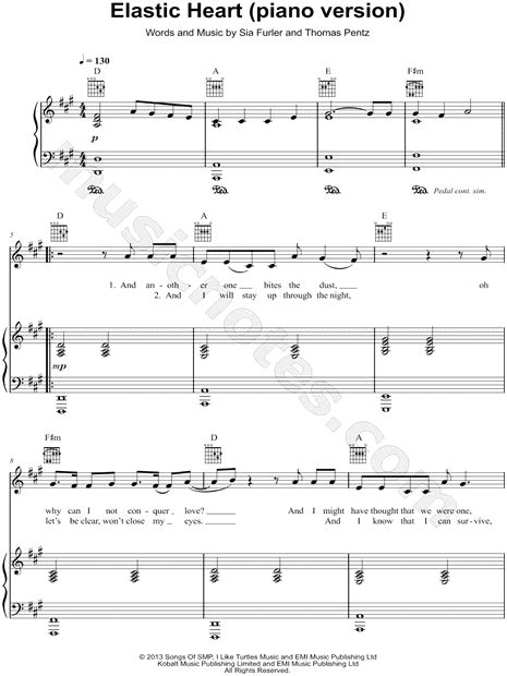 Chordify is your #1 platform for chords. Print and download Elastic Heart Piano Version sheet ...