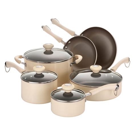 Embodying the traditional elements with the modern ones, this cookware range offers chefs and other individual's a sense of specialty. Paula Deen Oatmeal Traditional Porcelain Nonstick 10 Piece ...