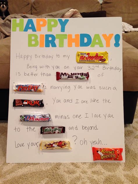 A Birthday Card With Candy Bars On It